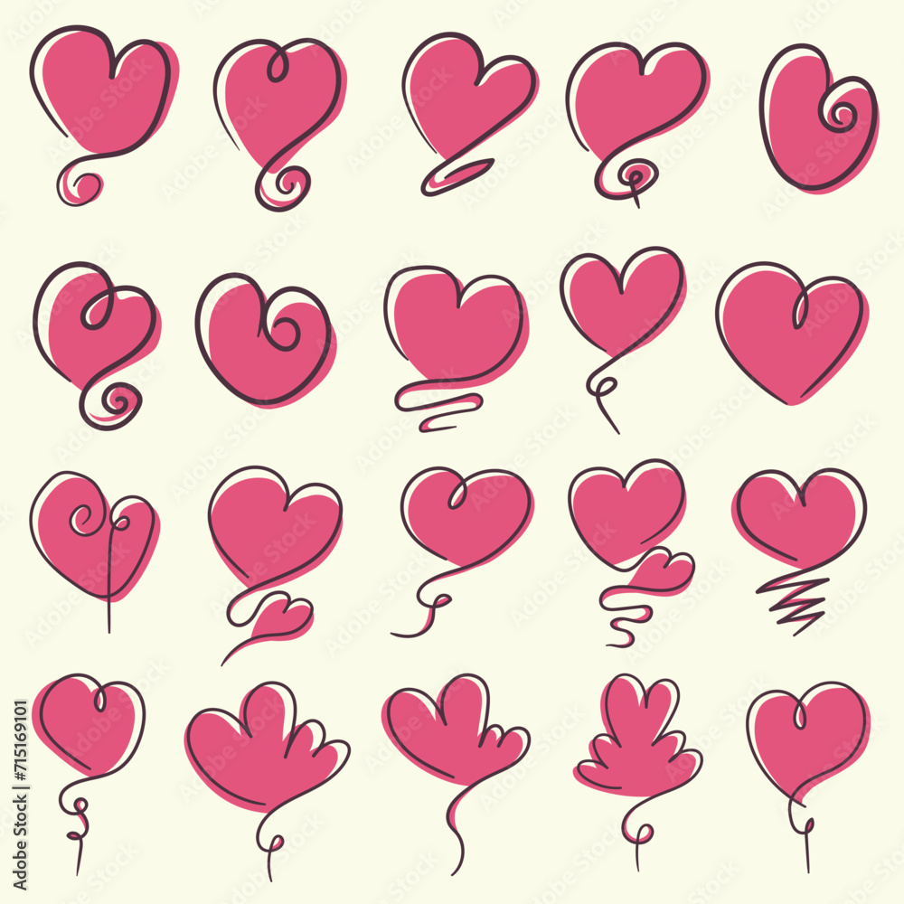 Set love sign valentine element collection vector illustration for your company or brand