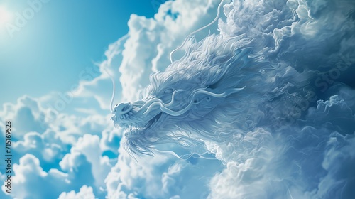 Celestial Dragon Amongst Clouds.