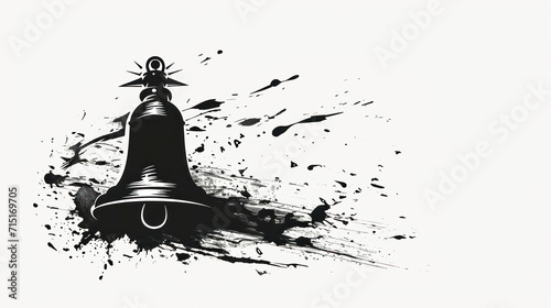 An inked bell splashes across the canvas, creating a bold, artistic symbol of liberty and history with a contemporary edge. photo