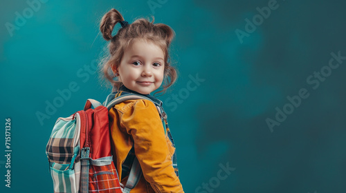 portrait of a child with school outfit