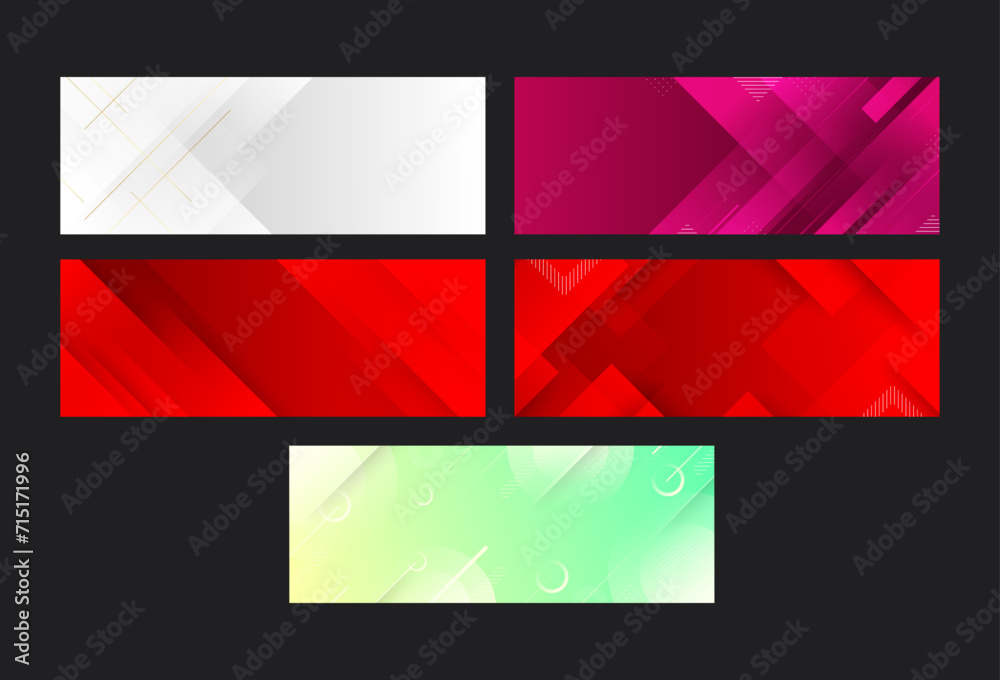 Set collection banner background. Full color, gradient, abstract . Vector