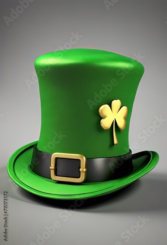 Leprechaun's Green Hat on a White Background for St. Patrick's Day Background