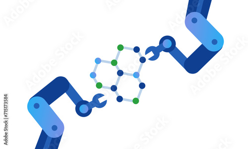 Molecular nano technology molecules synthetic polymer robot arm precision material editing
