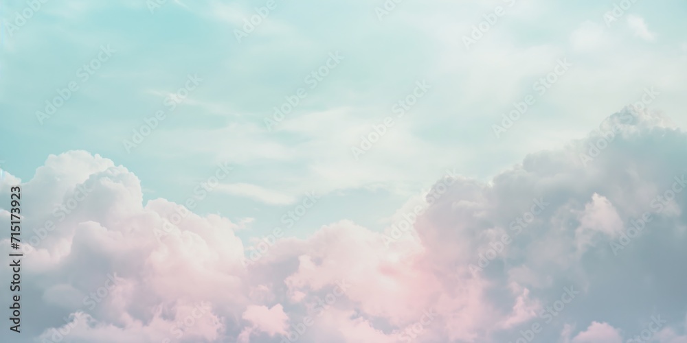 Soft and dreamy clouds of pastel hues blending seamlessly to create a tranquil abstract landscape