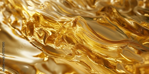 fluid waves of liquid gold cascading down, creating an opulent and luxurious feel