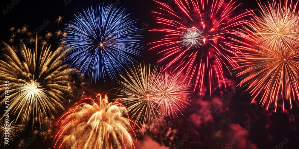 fireworks in a dazzling display of color and light