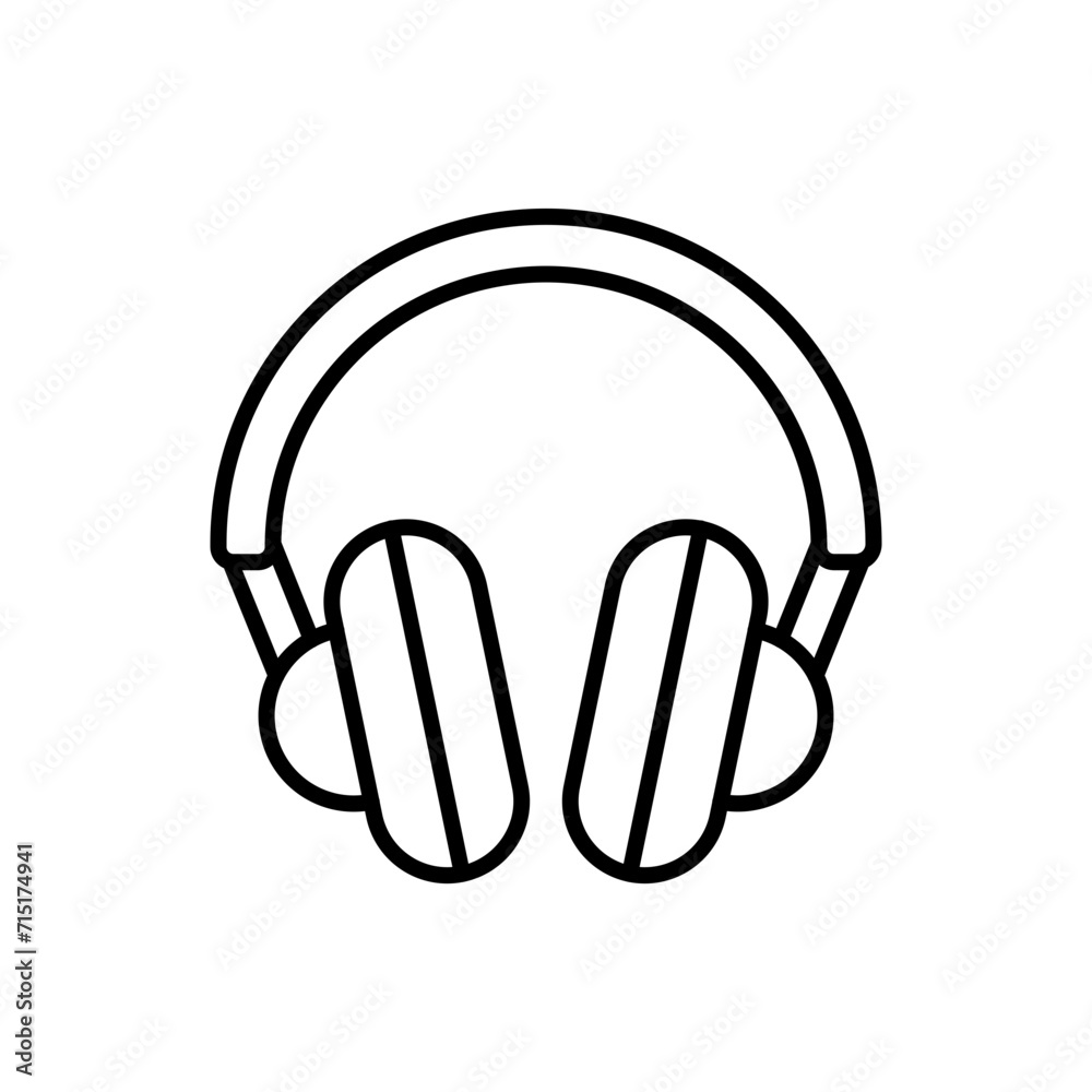 Headphone outline icons, minimalist vector illustration ,simple transparent graphic element .Isolated on white background Headphone outline icons, minimalist vector illustration ,simple transparent graphic element .Isolated on white background