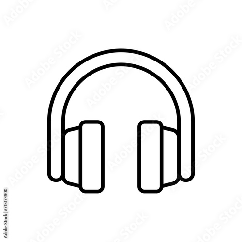 Headphone outline icons, minimalist vector illustration ,simple transparent graphic element .Isolated on white background