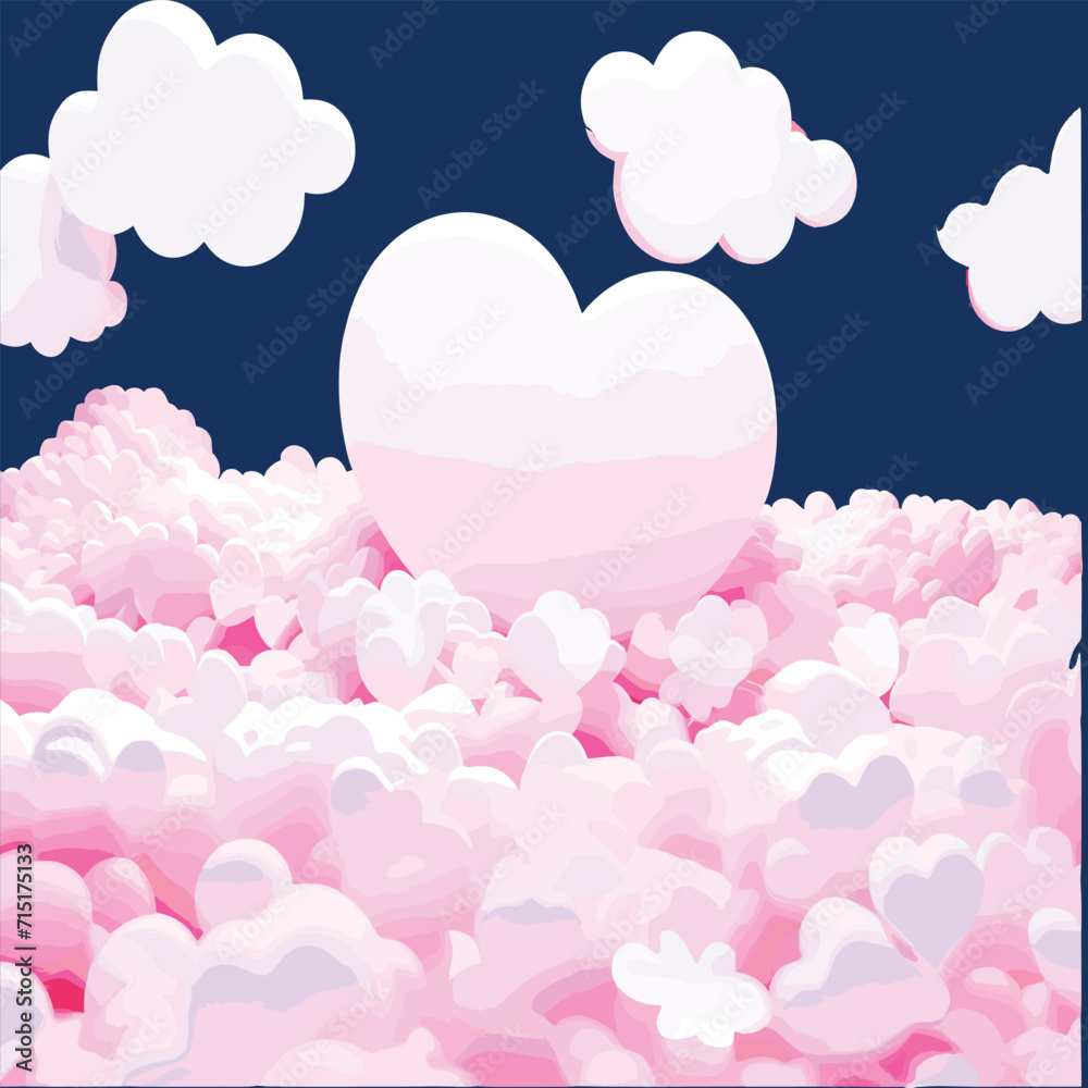 Valentines Day Design in a romantic background. Vector illustration