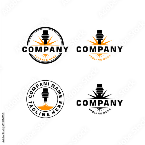 Laser Cutting logo design, laser cutting vector, vintage laser cutting
