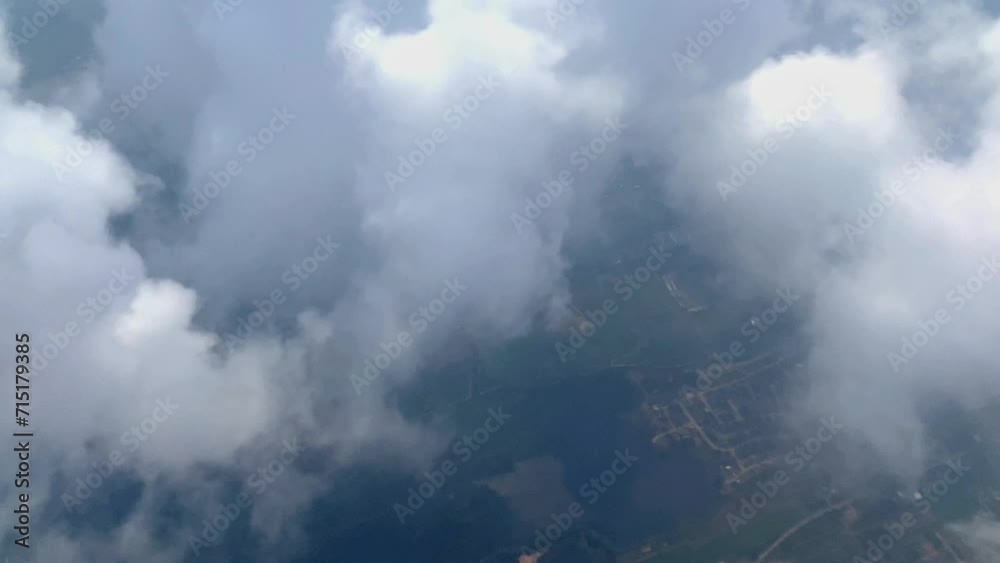 Beautiful aerial view seen through window of flying airplane Beautiful aerial view seen through window of flying airplane