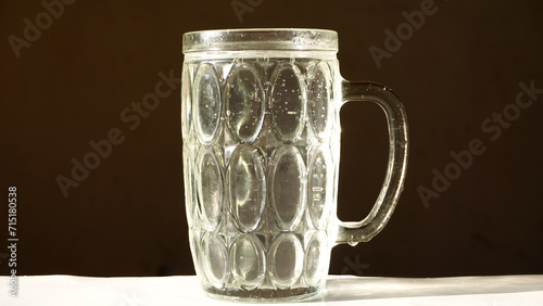 Fresh water in a clear glass cup, healthy drinking water for daily activities