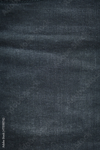 black denim clothing texture background, textile of pants fashion