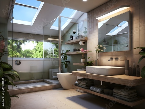 Modern bathroom interior design in a luxury house