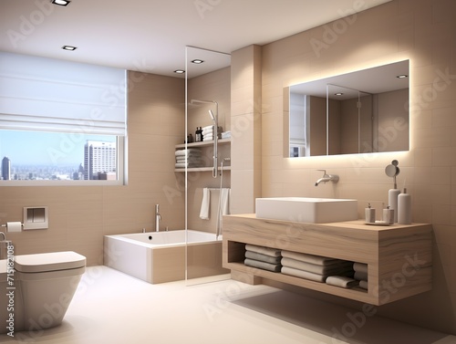 Modern bathroom interior design in a luxury house