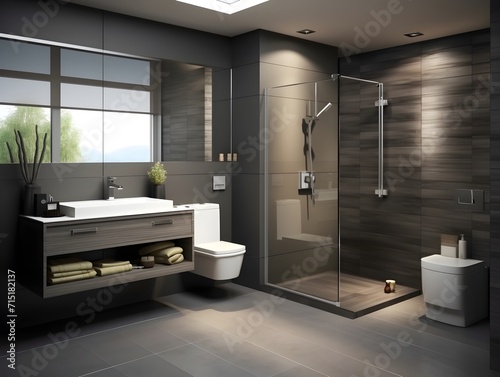 Modern bathroom interior design in a luxury house