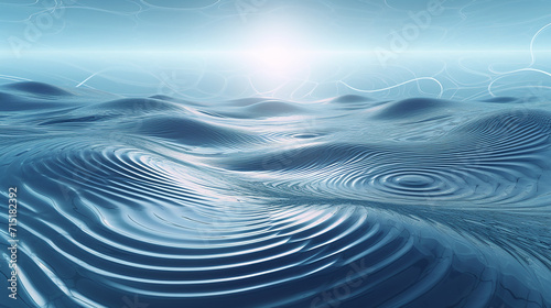 a digital water scene where ripples are mathematically modeled to create a hypnotic pattern photo