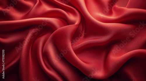 Red silk fabric background. The luxurious fabric textured is very realistic and detailed.