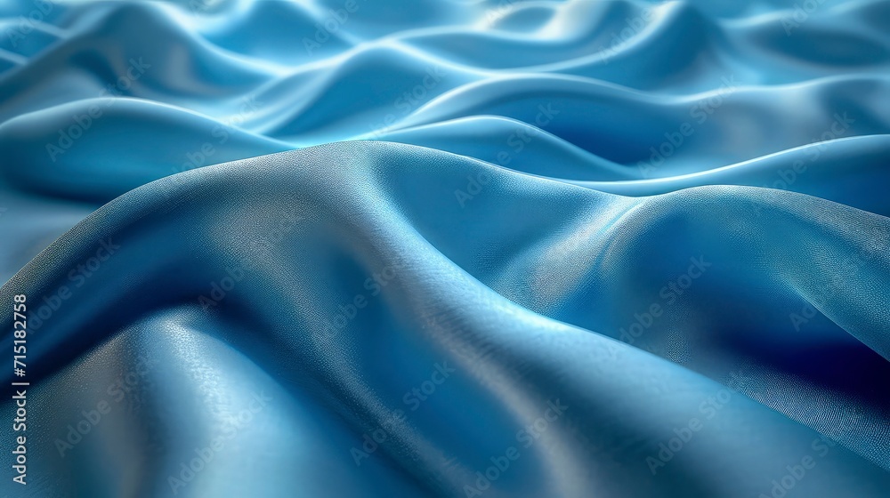 Obraz premium Blue silk fabric background. The luxurious fabric textured is very realistic and detailed.