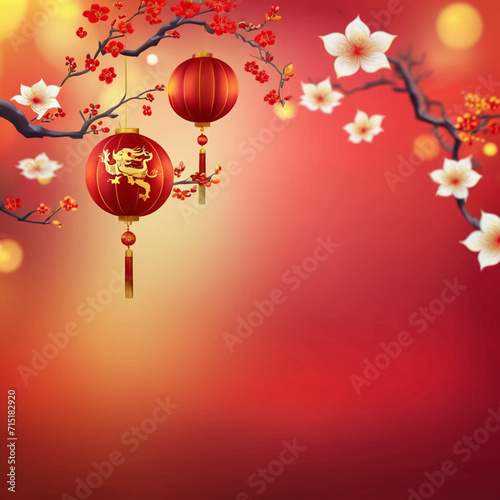 Defocused imlek background. Blured chinese new year design
