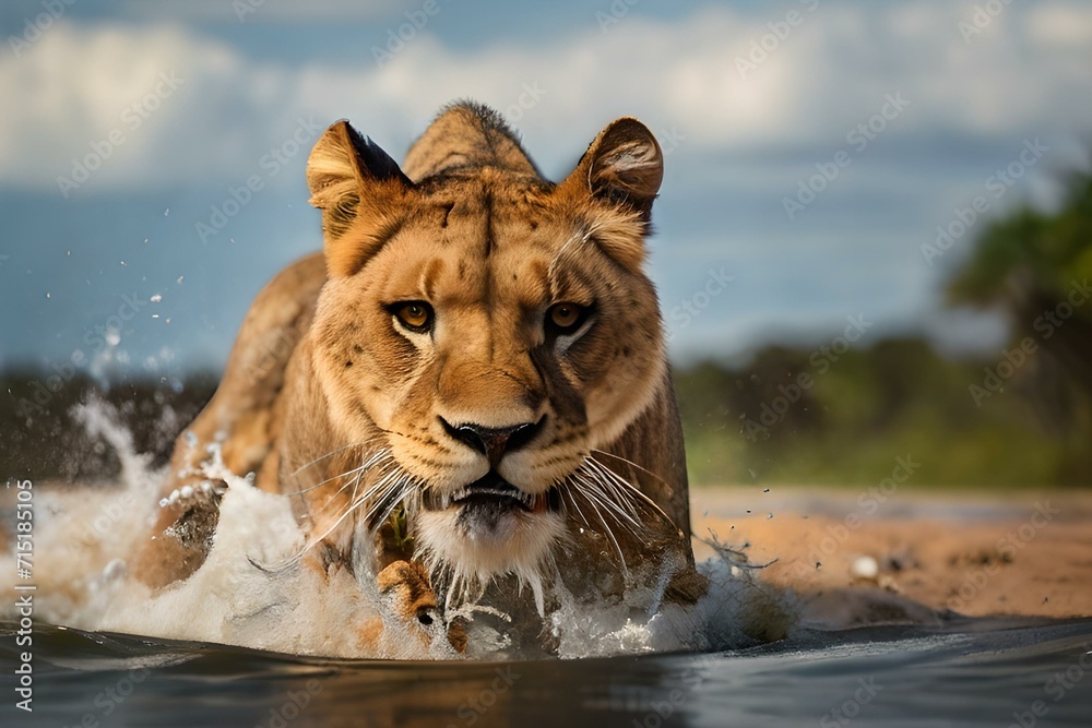 "Experience the primal power and elegance of apex predators – lions