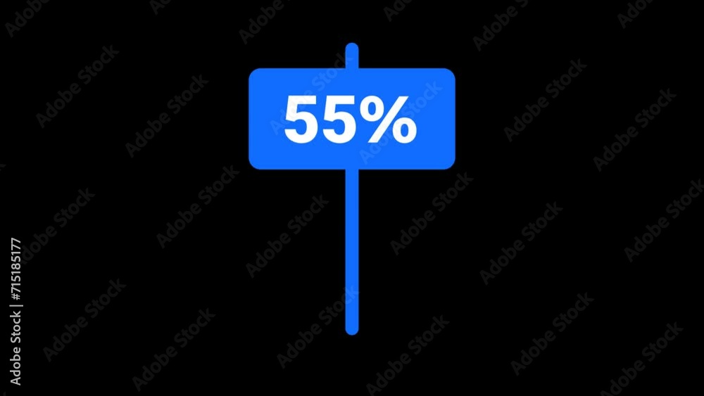 55 Percent Placard Animation with transparent background 55 Percent Placard Animation with transparent background