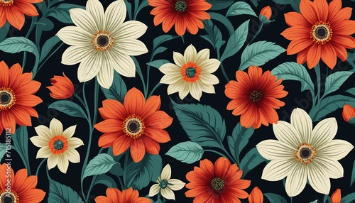 Textile Design Patterns with Flowers and Allover Art