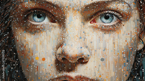 a pixel pointillism masterpiece where each dot contributes to an evolving narrative photo