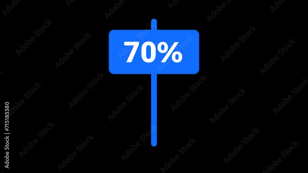 70 Percent Signboard Animation with transparent background 70 Percent Signboard Animation with transparent background
