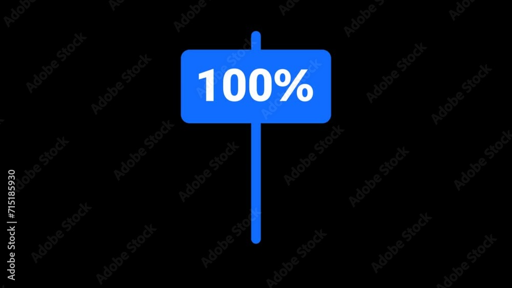 100 Percent Placard Animation with transparent background 100 Percent Placard Animation with transparent background