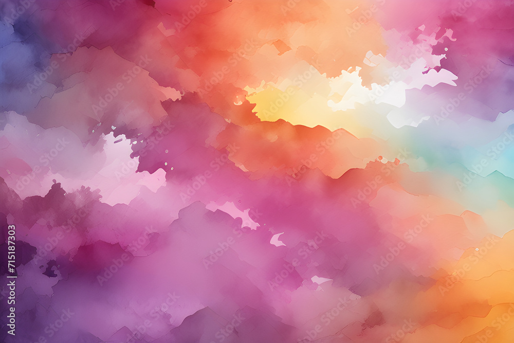The Aesthetics of Colorful Watercolor: the majestic texture of painted paper background generative ai