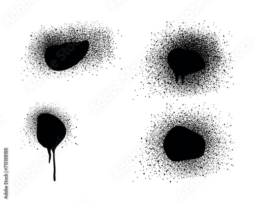 set of black and white strokes brush pattern