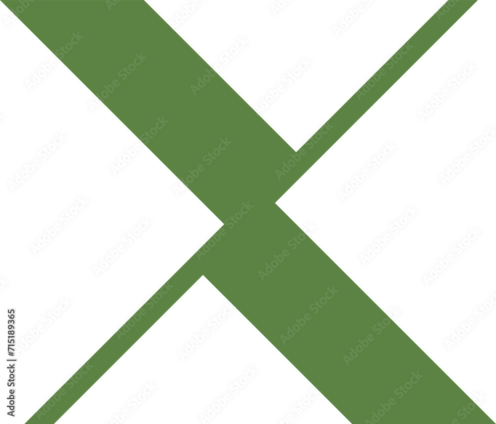 Obraz premium X Letter Logo. Green Color. - Vector