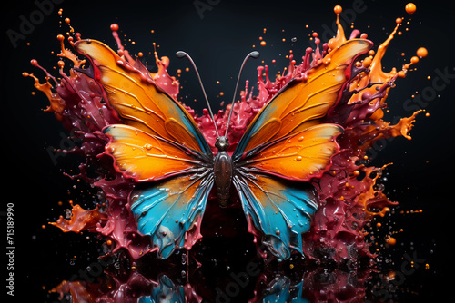 Butterfly. Colorful Butterfly AI Artwork. Generated AI