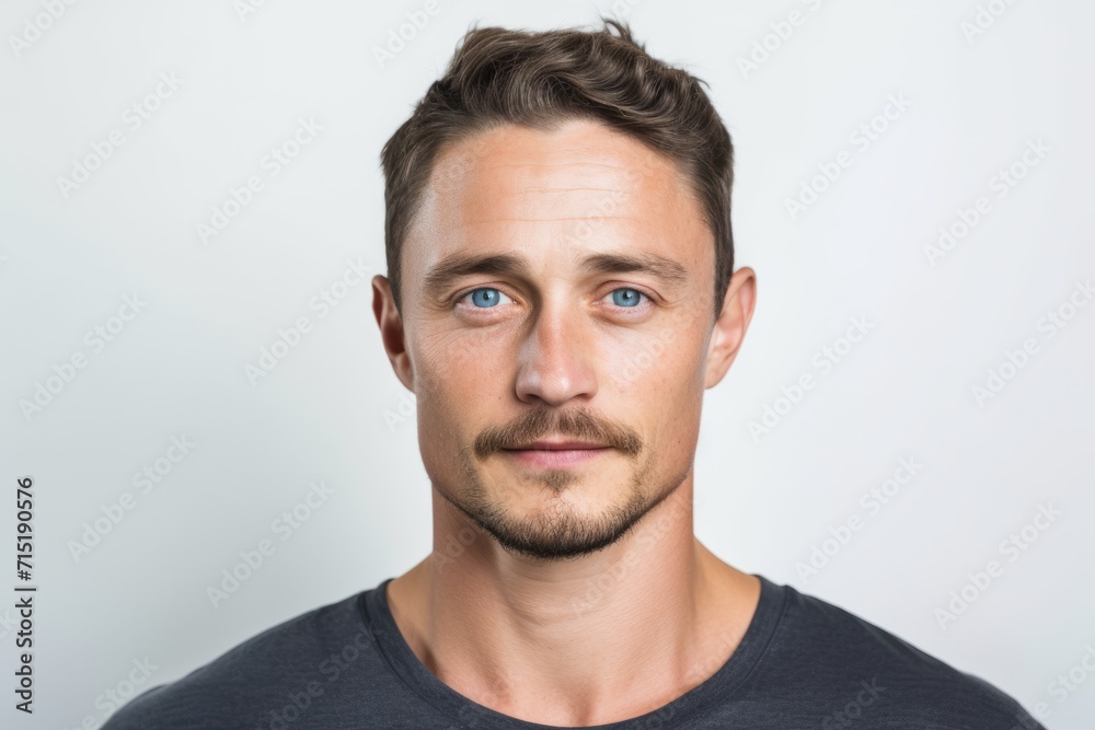 Portrait of a young man with beard and mustache. Studio shot. Portrait of a young man with beard and mustache. Studio shot.