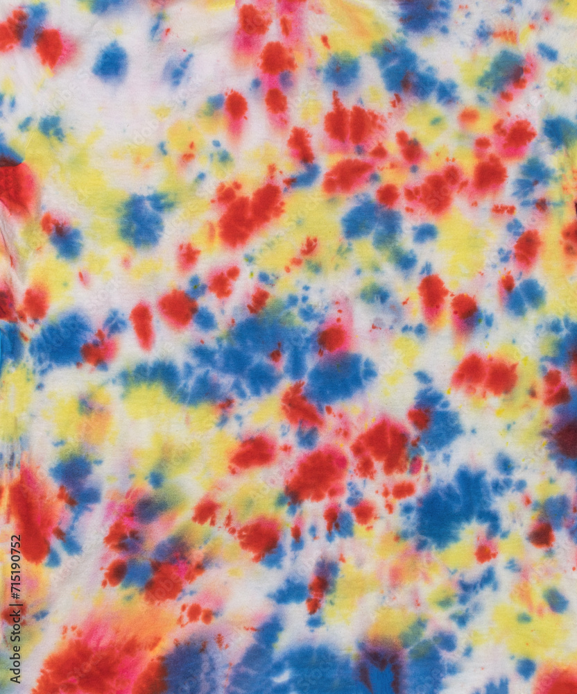 The fabric is dyed in a chaotic tie dye style.