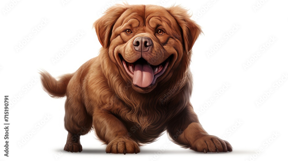 happy canine with a beaming smile, isolated white background