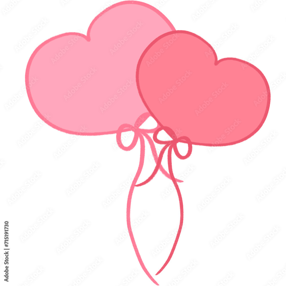 Heart Balloon (2) Valentine Illustration Clipart Valentine's Day