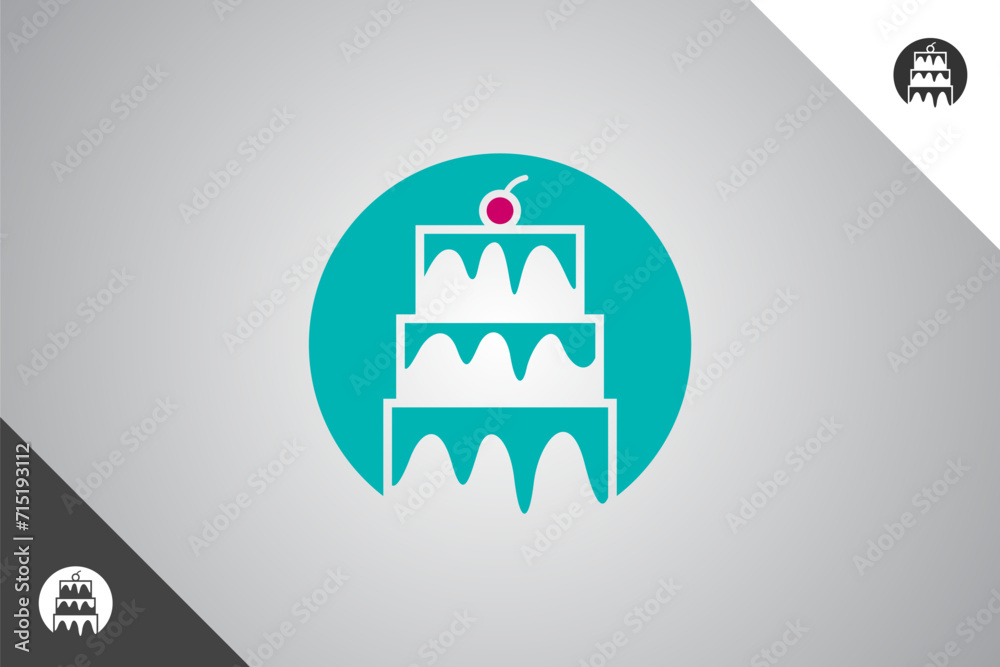 Cake design element. Bakery, cakes and pastries logo identity template. Perfect logo for business related to bakery, cakes and pastries. Isolated background. Vector eps 10.