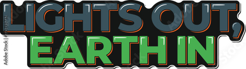 Aesthetic vector lettering design promoting Earth Hour awareness