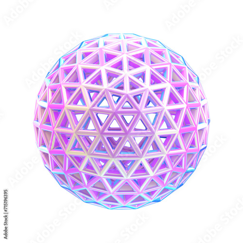 3d Rendering abstract Holographic shape Illustration