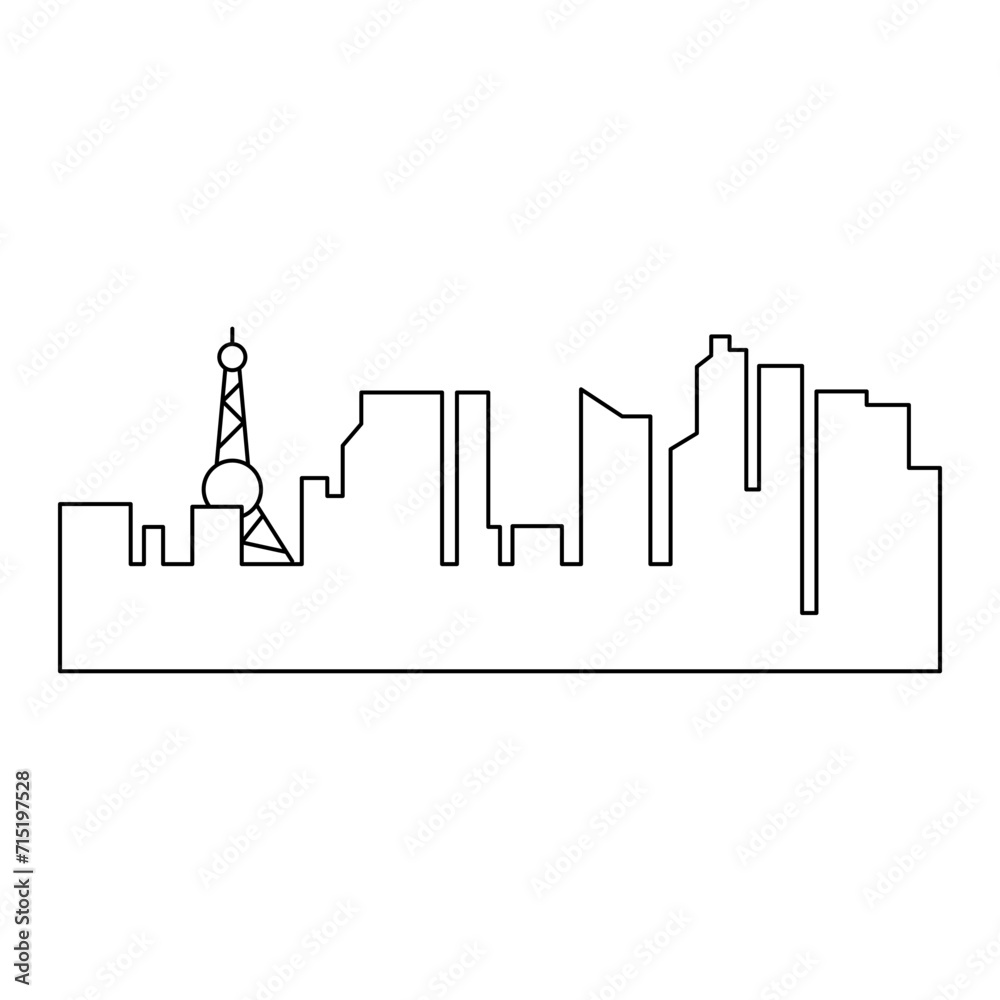 Fototapeta premium Line Skyline City