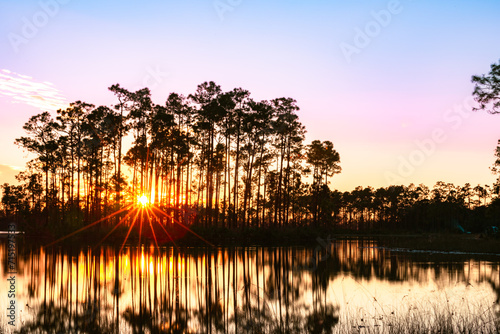 Long Pine Key Lake Everglades Sunset in Florida