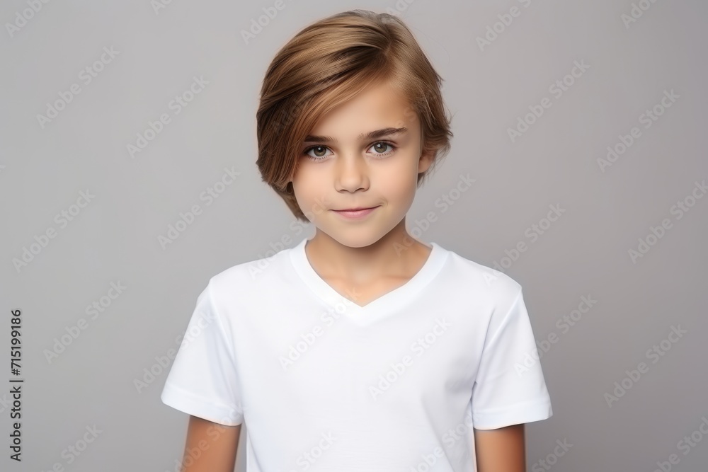 Portrait of a young beautiful woman in white t-shirt. Portrait of a young beautiful woman in white t-shirt.