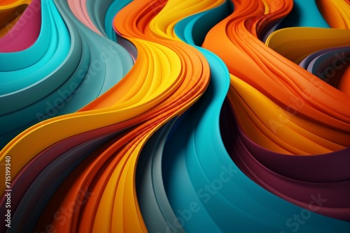 Colorful curves create a vibrant background. Generative AI
