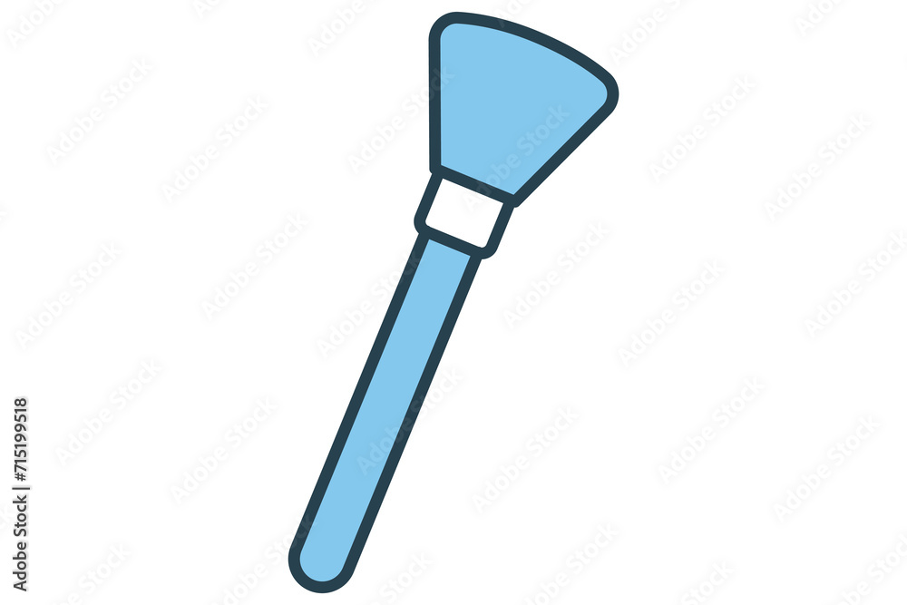 Makeup brush icon. icon related makeup application and beauty. flat line icon style. element illustration Makeup brush icon. icon related makeup application and beauty. flat line icon style. element illustration