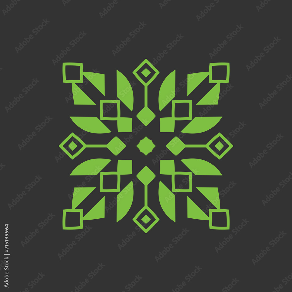 Fototapeta premium Abstract floral background with leaves
