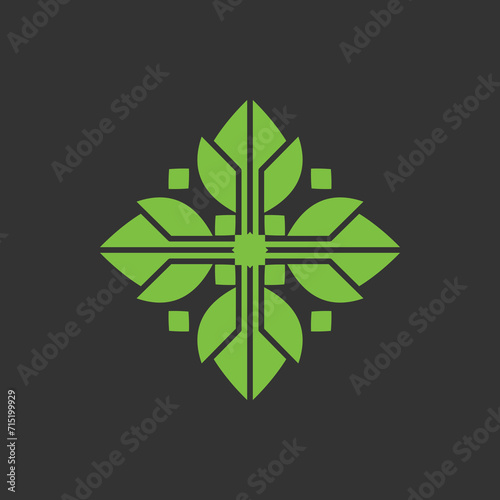 Abstract floral background with leaves