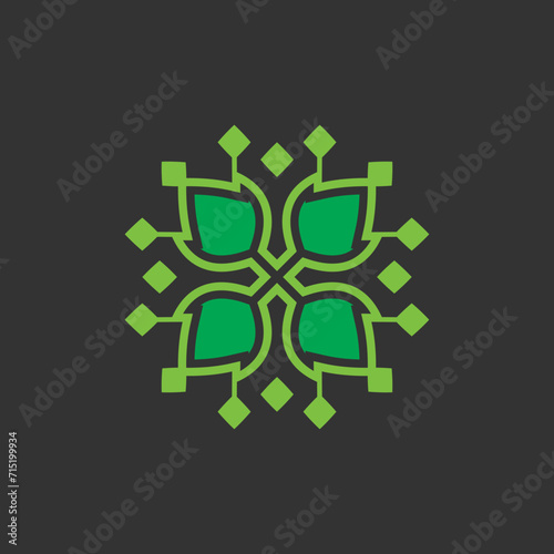 Abstract floral background with leaves