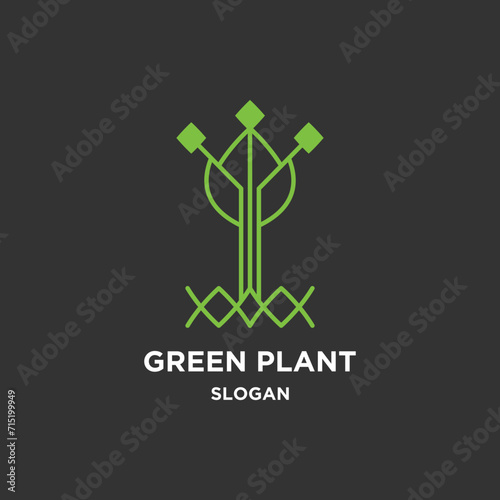 Eco green plant logo